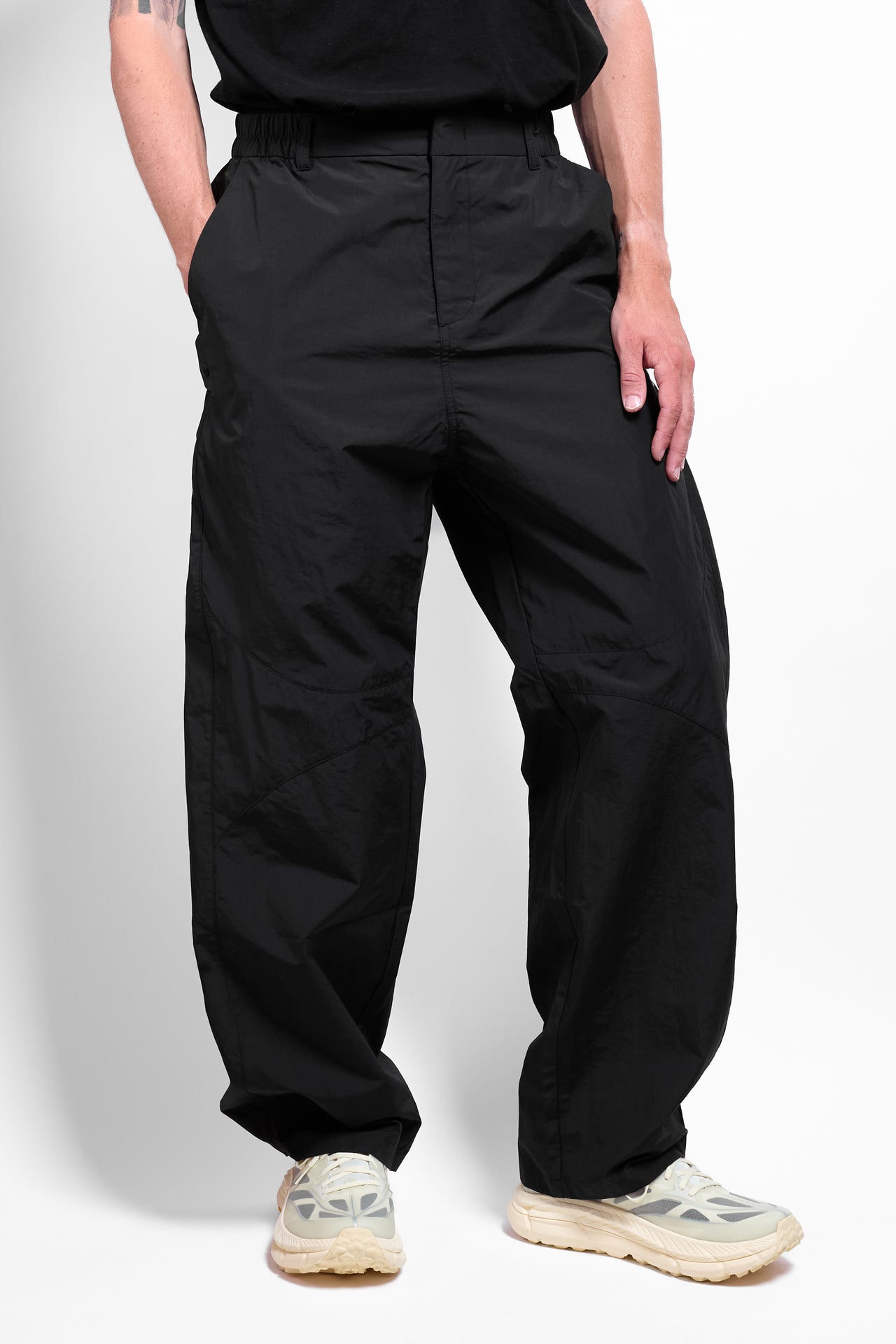 Side Snap Pants in Black