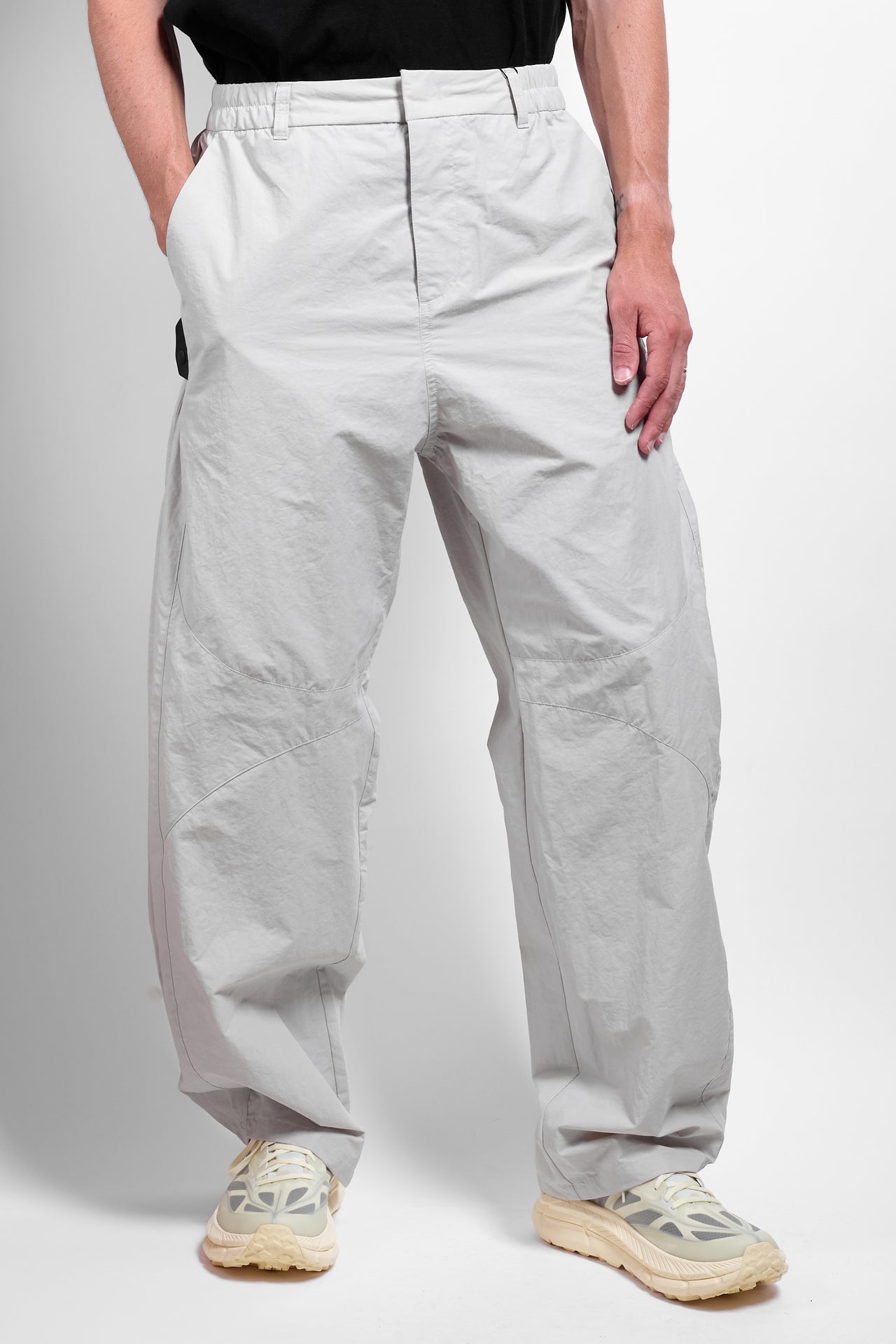 Side Snap Pants in Ice Beige