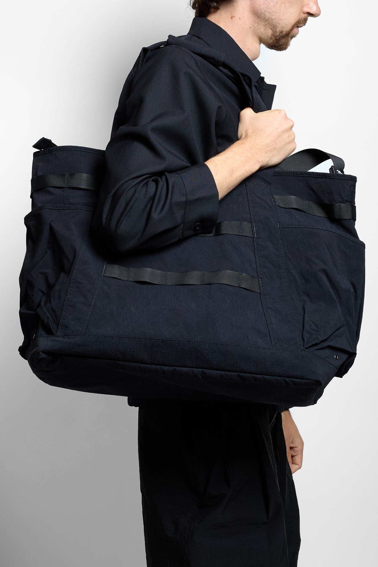 Lightweight Taslan Ripstop Tote Bag in Black