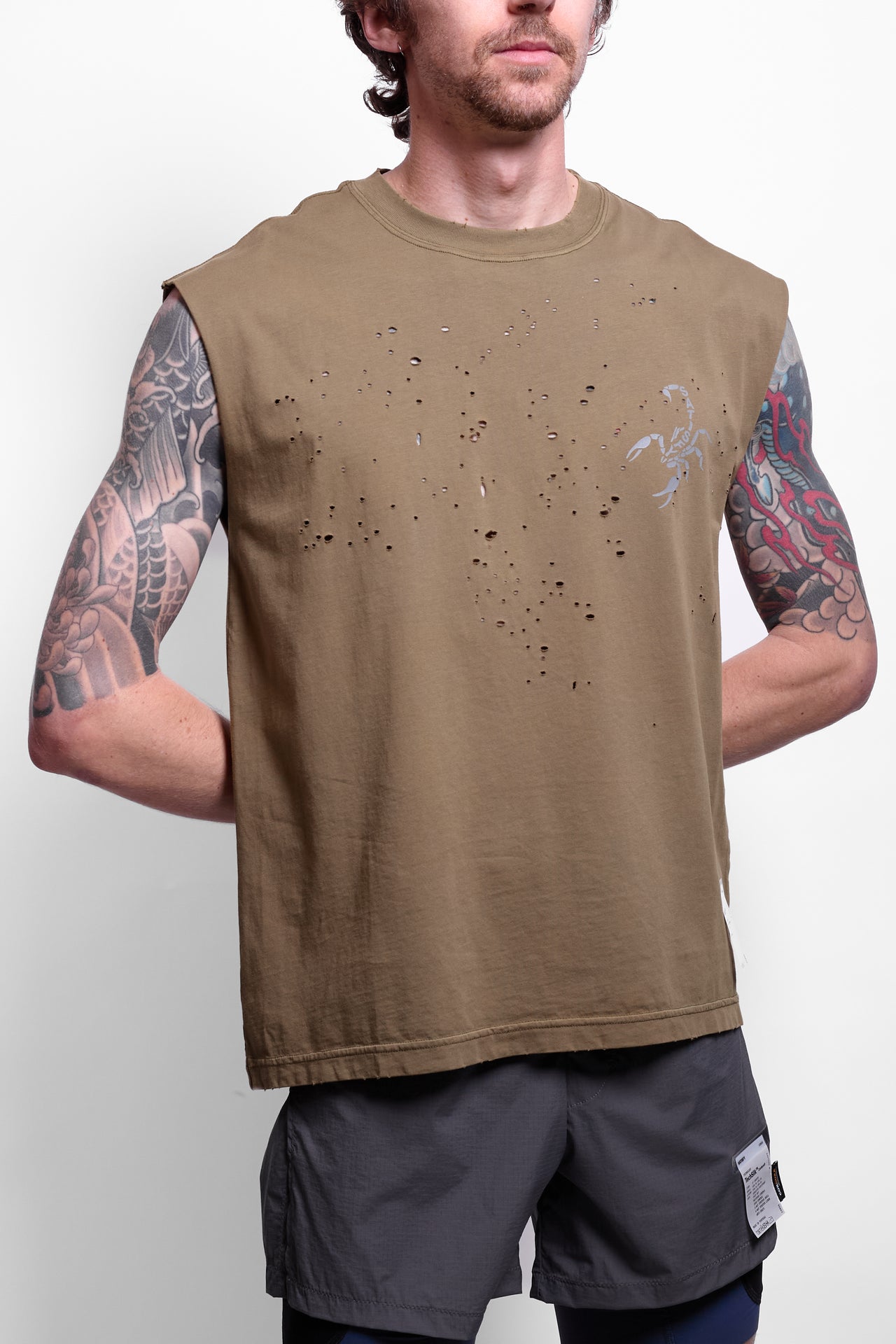 MothTech™ Muscle Tee in Sun Bleached Military Olive