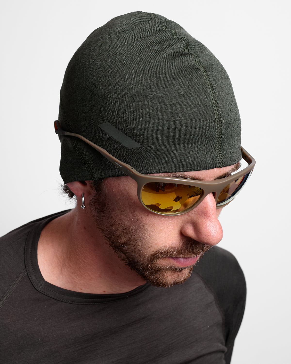 Merino Silk Beanie in Forest Night