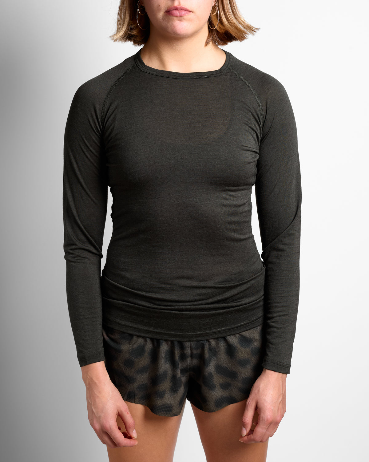 W's L/S Merino & Silk Base in Forest Night