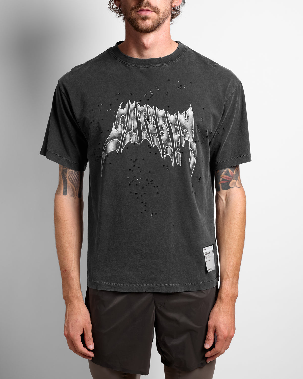 MothTech™ T-Shirt in Aged Black Airbrush Glitter