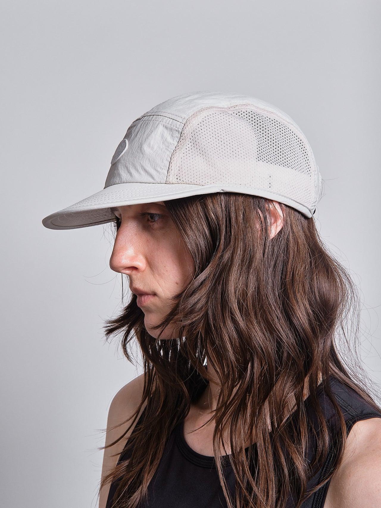 Performance Paneled Mesh Hat in Limestone