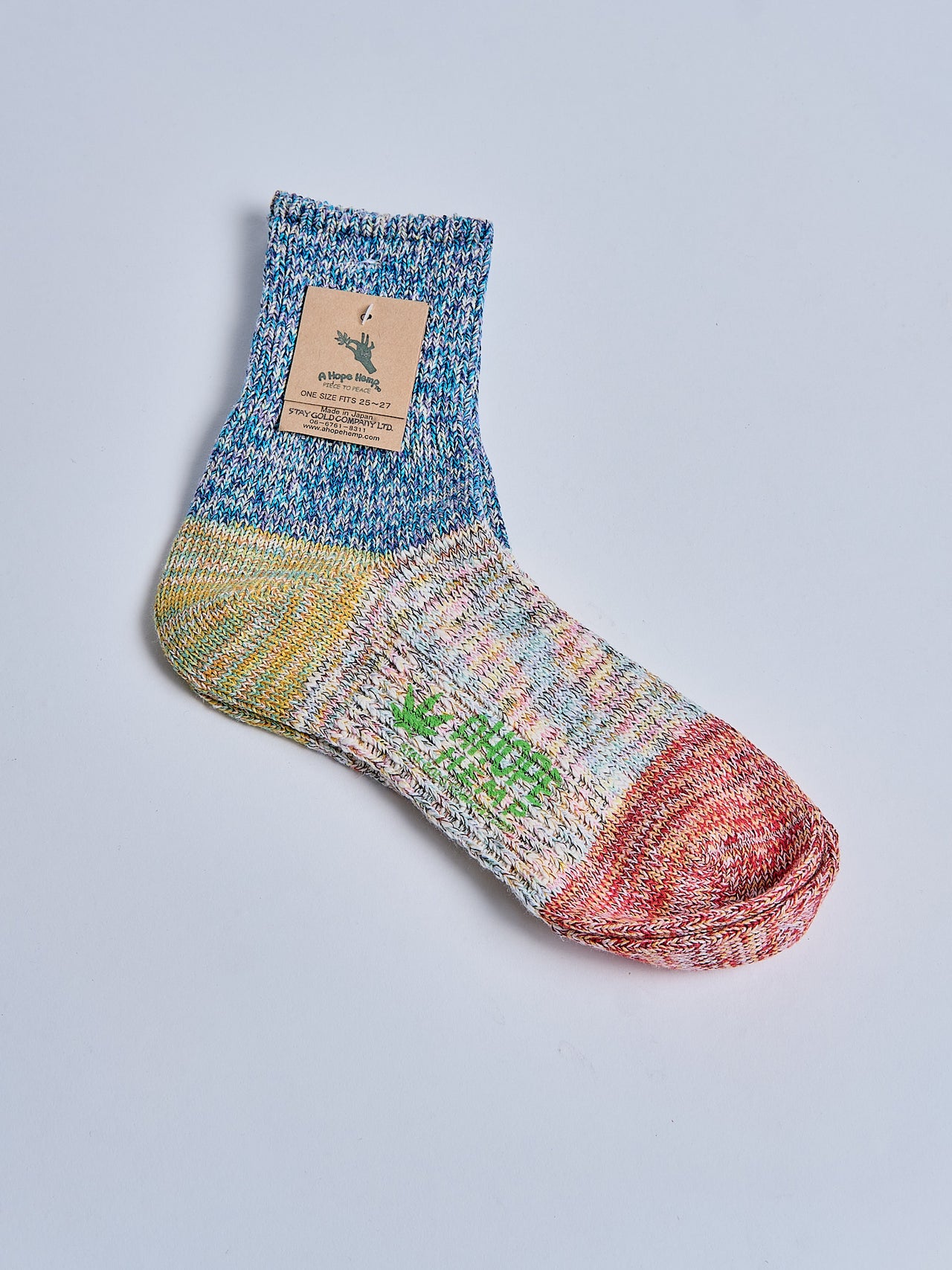 Multicolor Hemp Socks in Blue