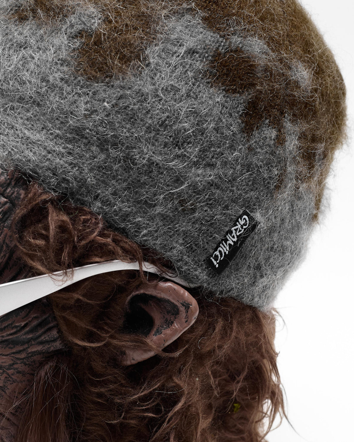 Mohair Splatter Beanie in Slate Splatter