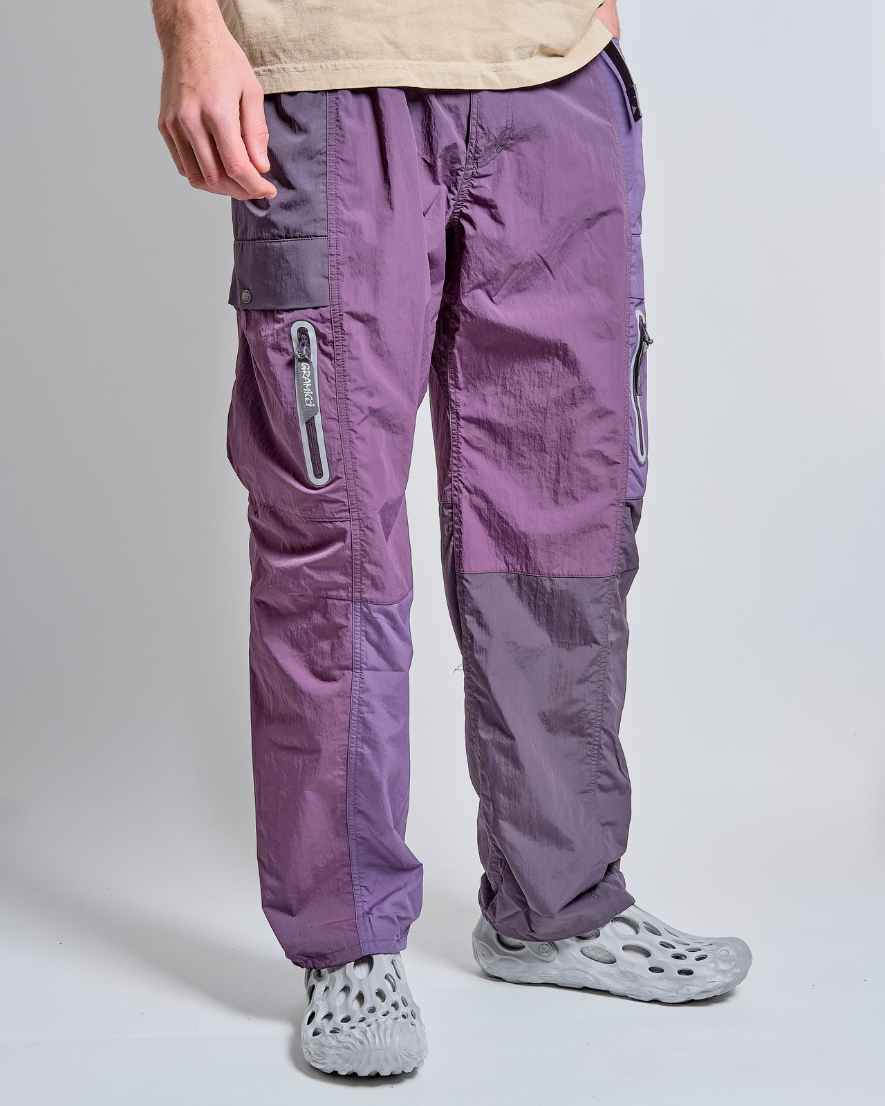Patchwork Wind Pant in Multi Purple