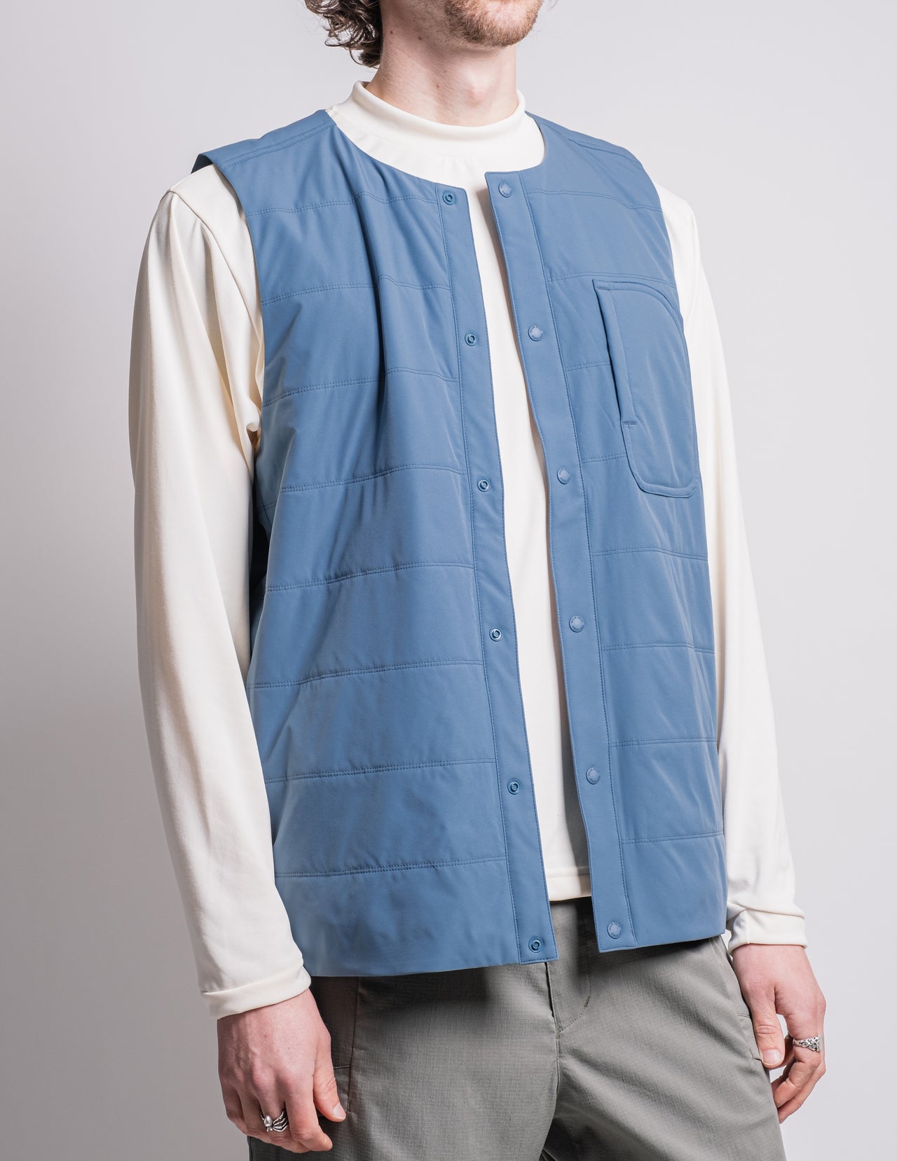 Flexible Insulated Vest in Light Blue